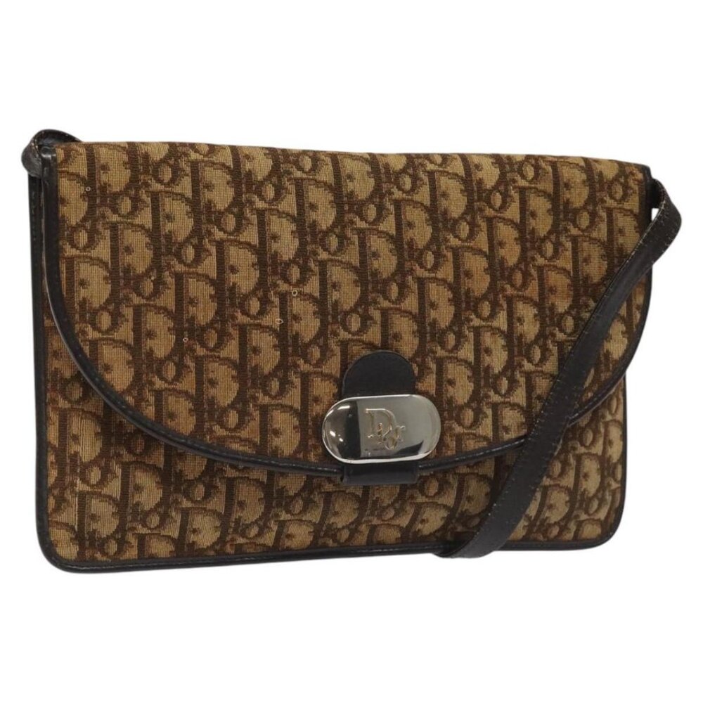 Christian Dior Trotter Canvas Shoulder Bag Brown Auth BD219 - Picture 1 of 16